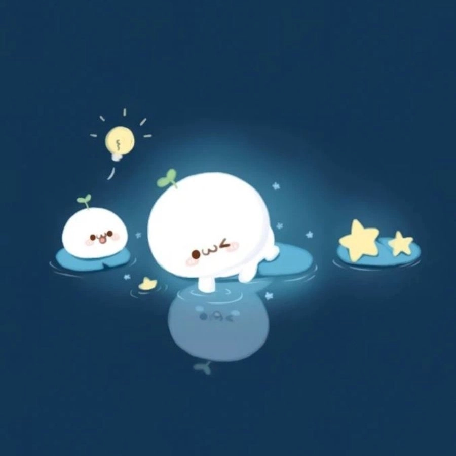 Ảnh màu xanh dương cute dịu mắt, mang lại sự thư giãn