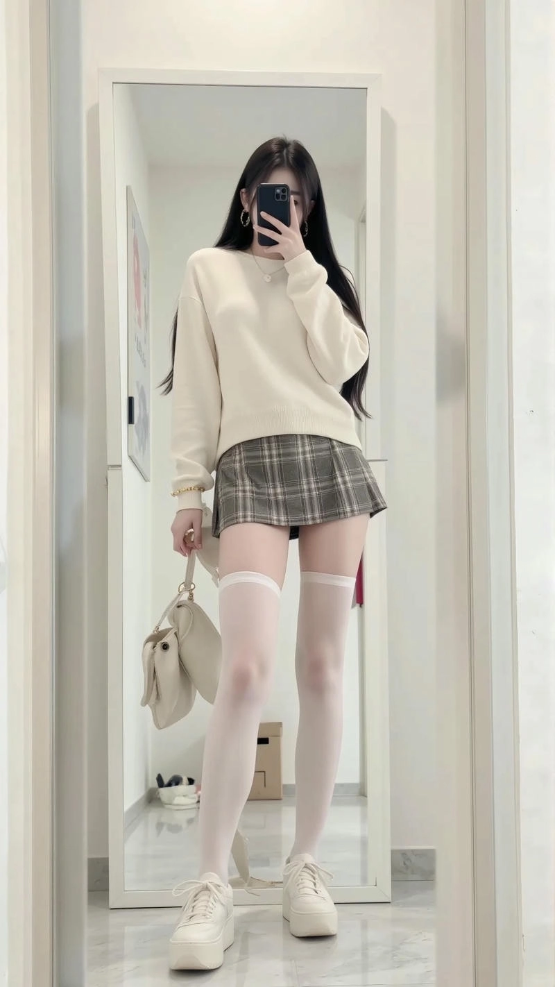 Gái xinh mặc váy xếp ly sexy, nhẹ nhàng nhưng đầy cuốn hút.