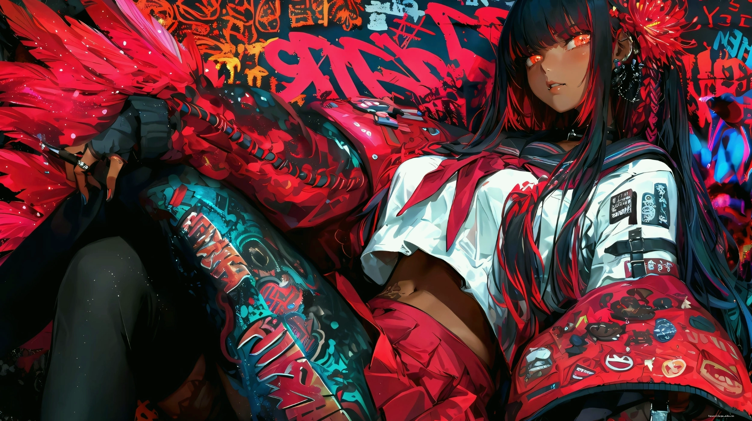 Hình ảnh anime của một chàng trai với mái tóc ấn tượng và ánh mắt bí ẩn