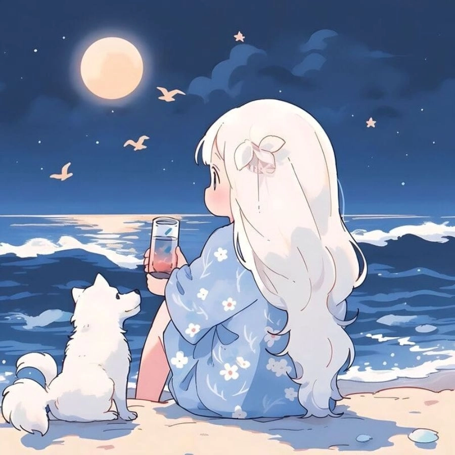 Hình ảnh cute màu xanh dương ngọt ngào, dễ thương vô đối