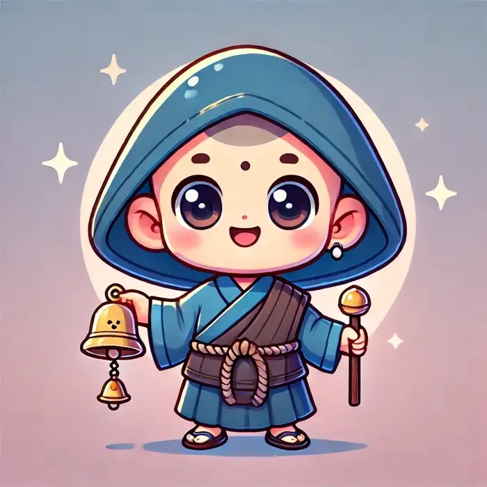Hình vẽ chú tiểu dễ thương, đơn giản nhưng đầy ý nghĩa