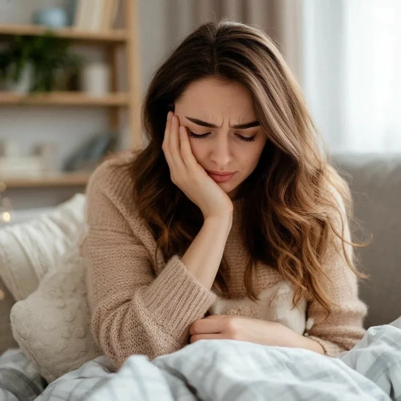 Lặng im nhìn sâu vào ảnh con gái buồn khóc