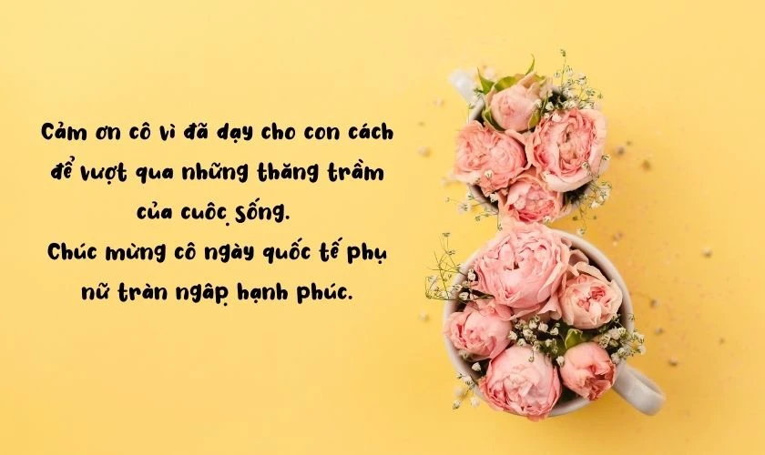 Thiệp chúc mừng ngày 8/3 dành cho cô, tinh tế và ấn tượng