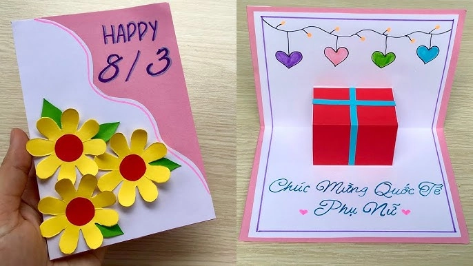 Tự tay vẽ thiệp chúc mừng 8 tháng 3, tặng người phụ nữ yêu thương